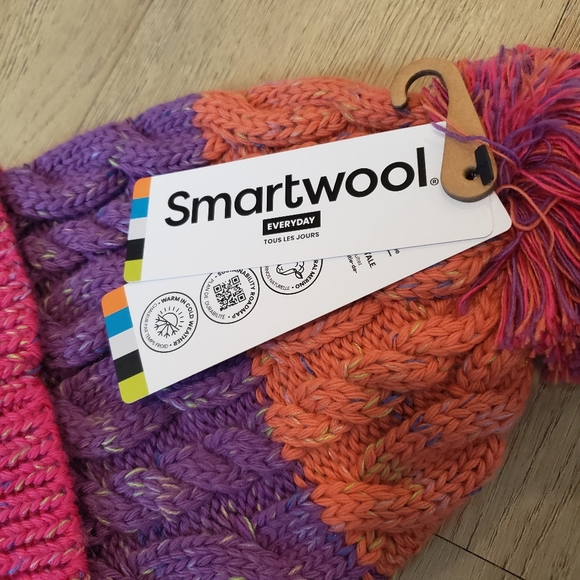 NWT Smartwool K ISTO PURPLE IRIS Knit Beanie with Pom-Pom - Picture 3 of 9